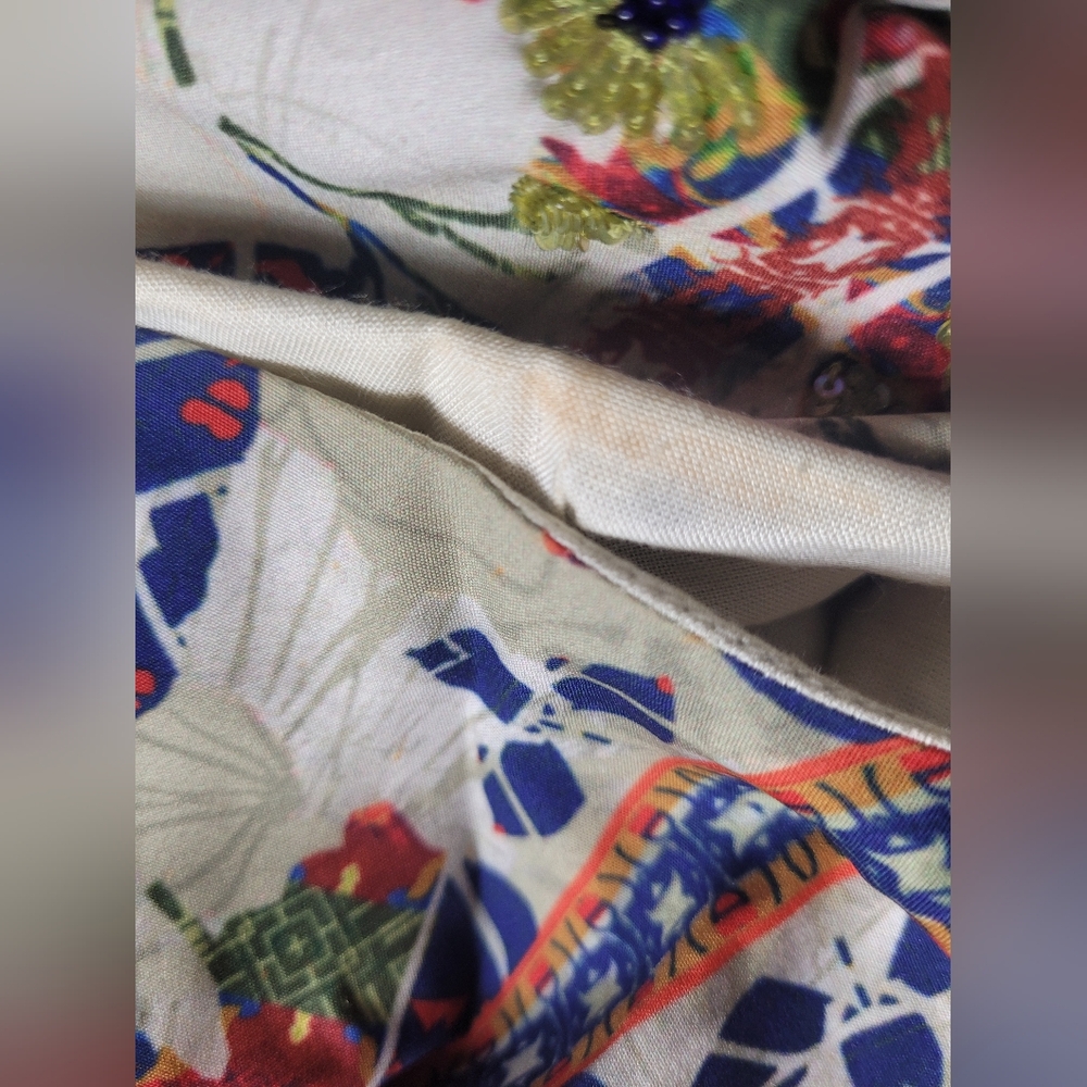 Anthropologie Bhanuni By Jyoti Sarah Printed Bell Sleeve dress Mediun - Picture 11 of 12